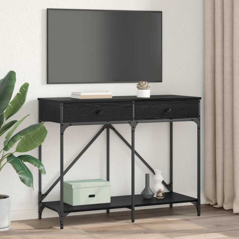 Konsola Czarny Dąb 100 x 39 x 78,5 cm Materiał drewnopochodny
