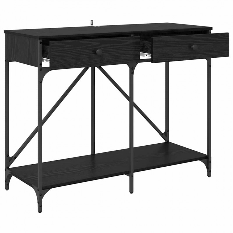 Konsola Czarny Dąb 100 x 39 x 78,5 cm Materiał drewnopochodny