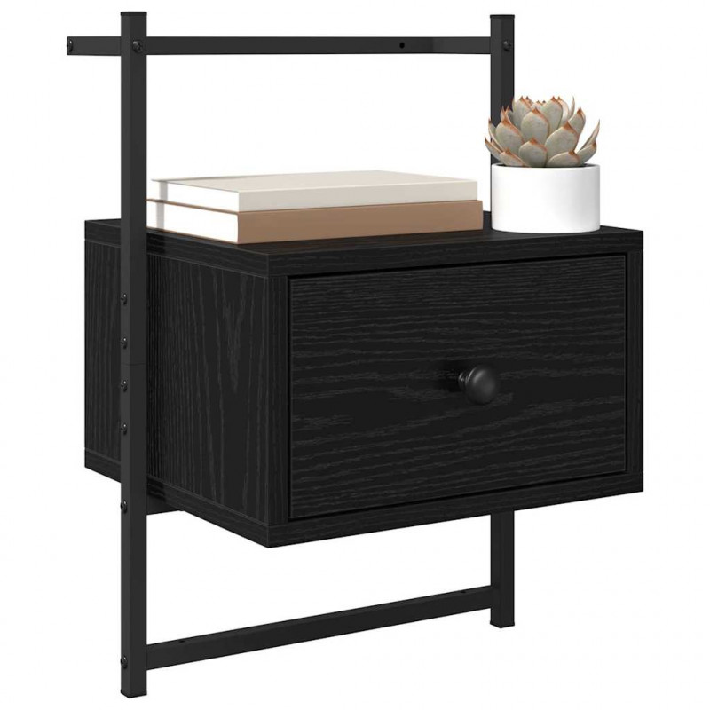 Szafka Nocna z szufladą 2 pcs Czarny Dąb 35 x 30 x 51 cm