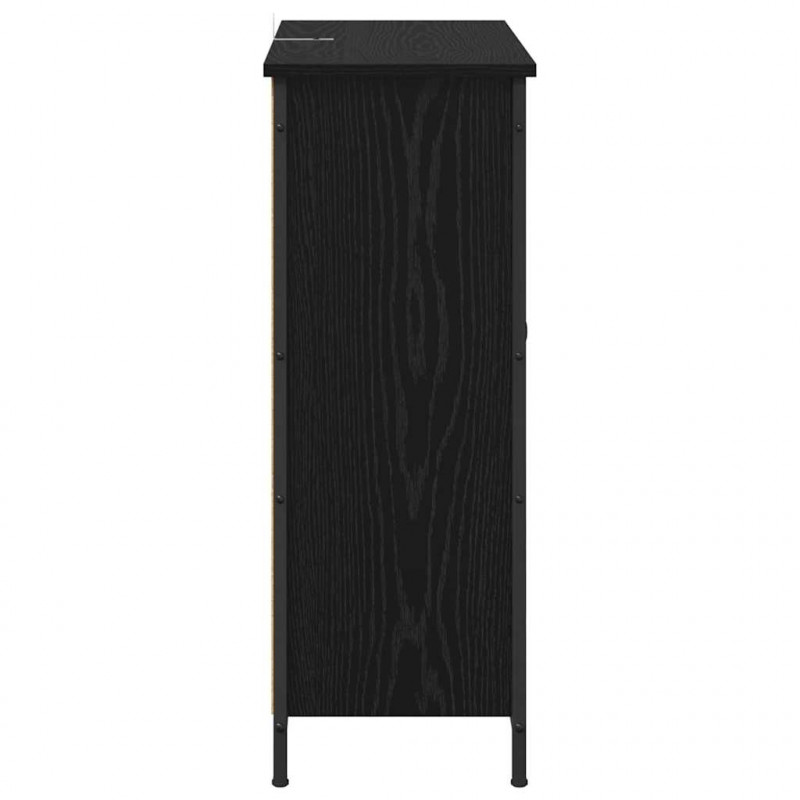 Bufet Czarny Dąb 70 x 30 x 80 cm Materiał drewnopochodny