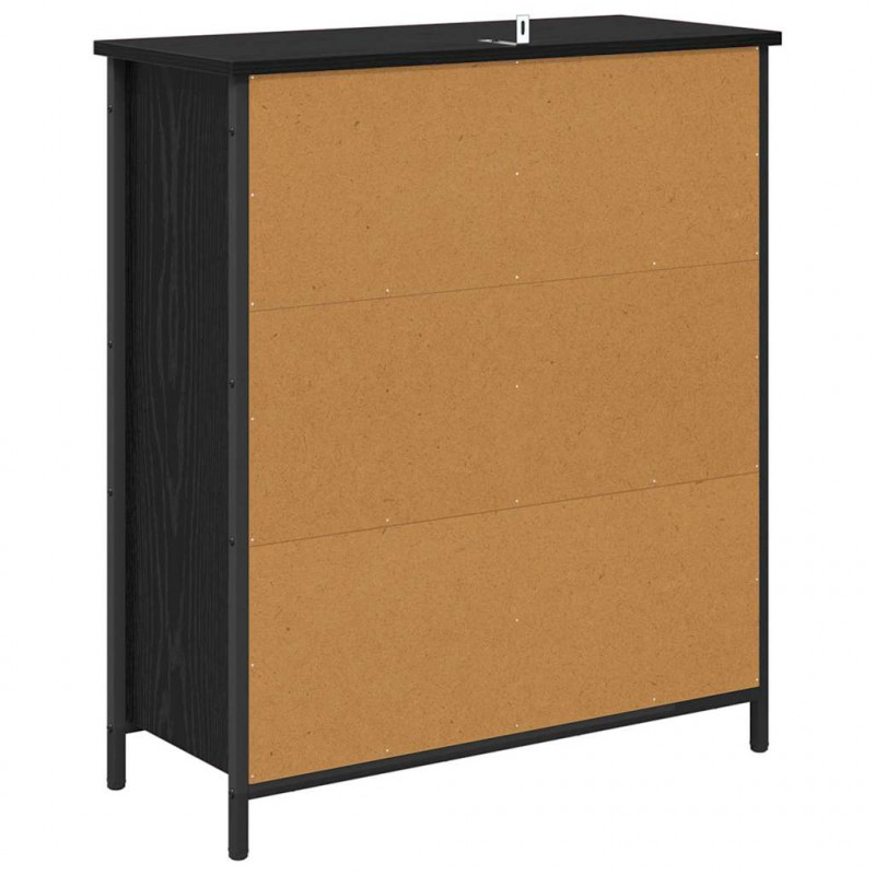 Bufet Czarny Dąb 70 x 30 x 80 cm Materiał drewnopochodny