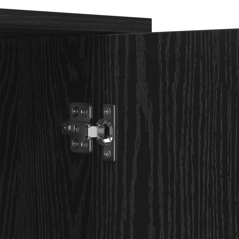 Bufet Czarny Dąb 70 x 30 x 80 cm Materiał drewnopochodny