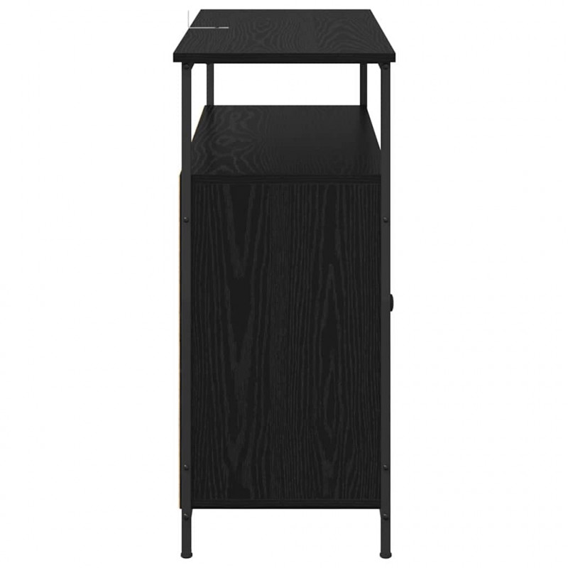 Bufet Czarny Dąb 100 x 35 x 80 cm Materiał drewnopochodny