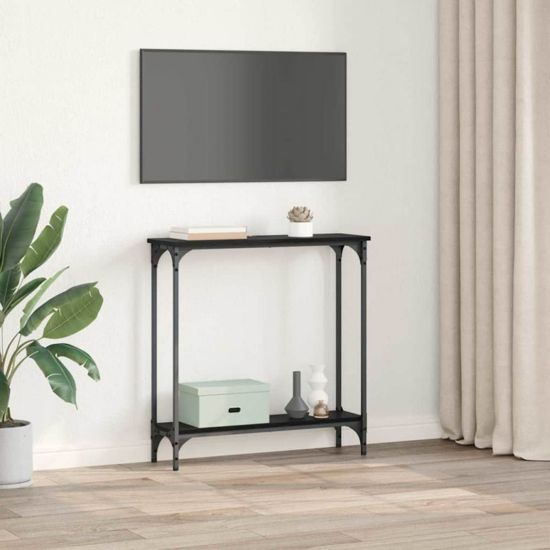 Konsola Czarny Dąb 75 x 22,5 x 75 cm Materiał drewnopochodny