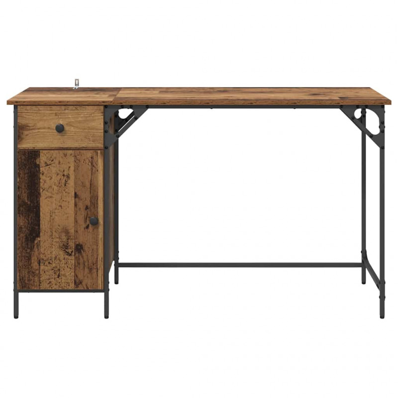 Biurko komputerowe z szufladą Stare drewno 131 x 48 x 75 cm