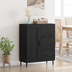 Bufet Czarny Dąb 69,5 x 34 x 90 cm Drewno inżynieryjne i żelazo