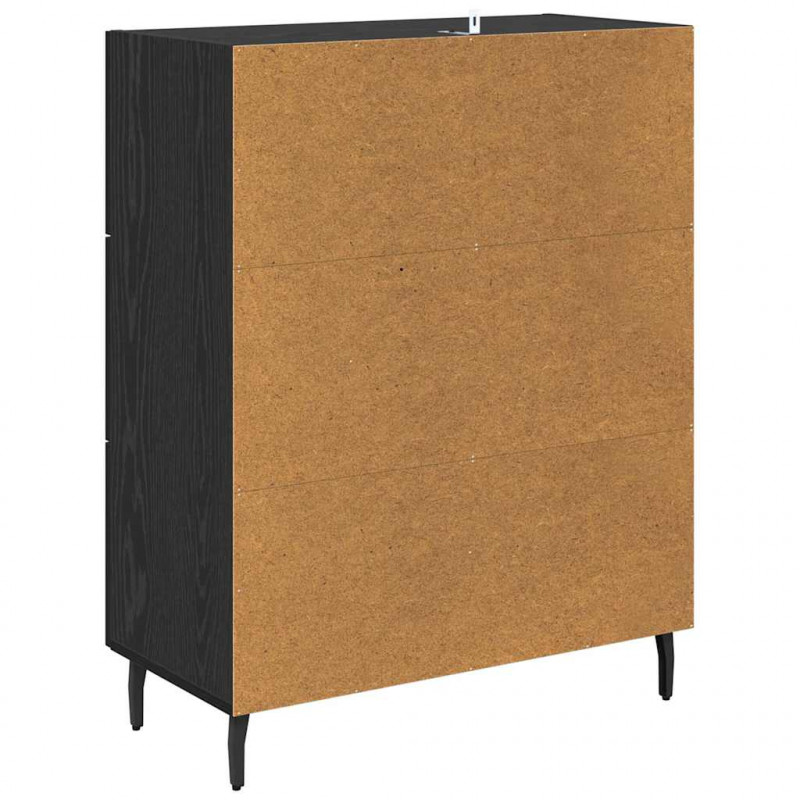 Bufet Czarny Dąb 69,5 x 34 x 90 cm Drewno inżynieryjne i żelazo