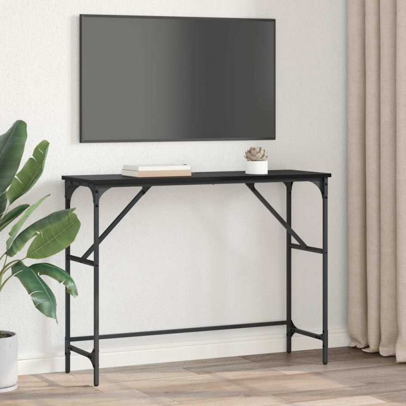 Konsola Czarny Dąb 100 x 32 x 75 cm Materiał drewnopochodny