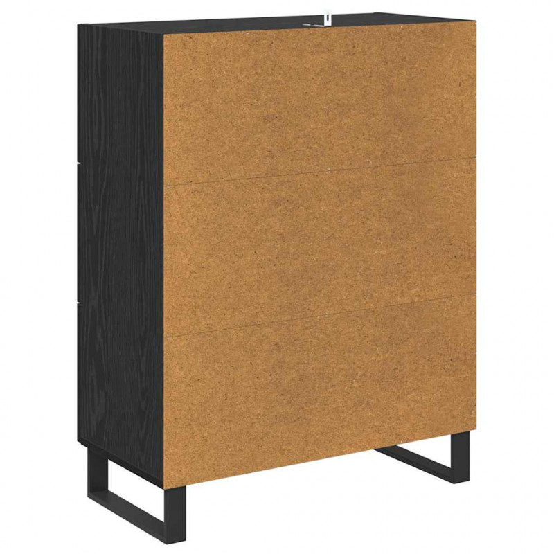 Bufet Czarny Dąb 69,5 x 34 x 90 cm Drewno inżynieryjne i żelazo
