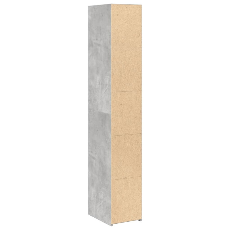 Wysoka szafka, szara, 30x41x185 cm, materiał drewnopochodny