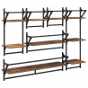 Zestaw półek ściennych 6 pcs Stare drewno 100 x 25 x 30 cm