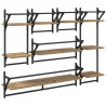 Zestaw półek ściennych 6 pcs Dąb rzemieślniczy 100 x 25 x 30 cm