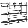 Zestaw półek ściennych 6 pcs Czarny Dąb 100 x 25 x 30 cm