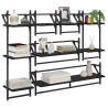 Zestaw półek ściennych 6 pcs Czarny Dąb 100 x 25 x 30 cm