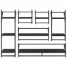 Zestaw półek ściennych 6 pcs Czarny Dąb 100 x 25 x 30 cm