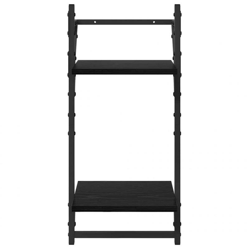 Zestaw półek ściennych 6 pcs Czarny Dąb 100 x 25 x 30 cm