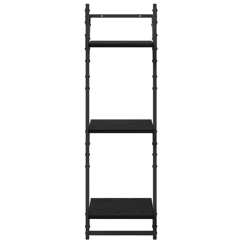 Zestaw półek ściennych 6 pcs Czarny Dąb 100 x 25 x 30 cm