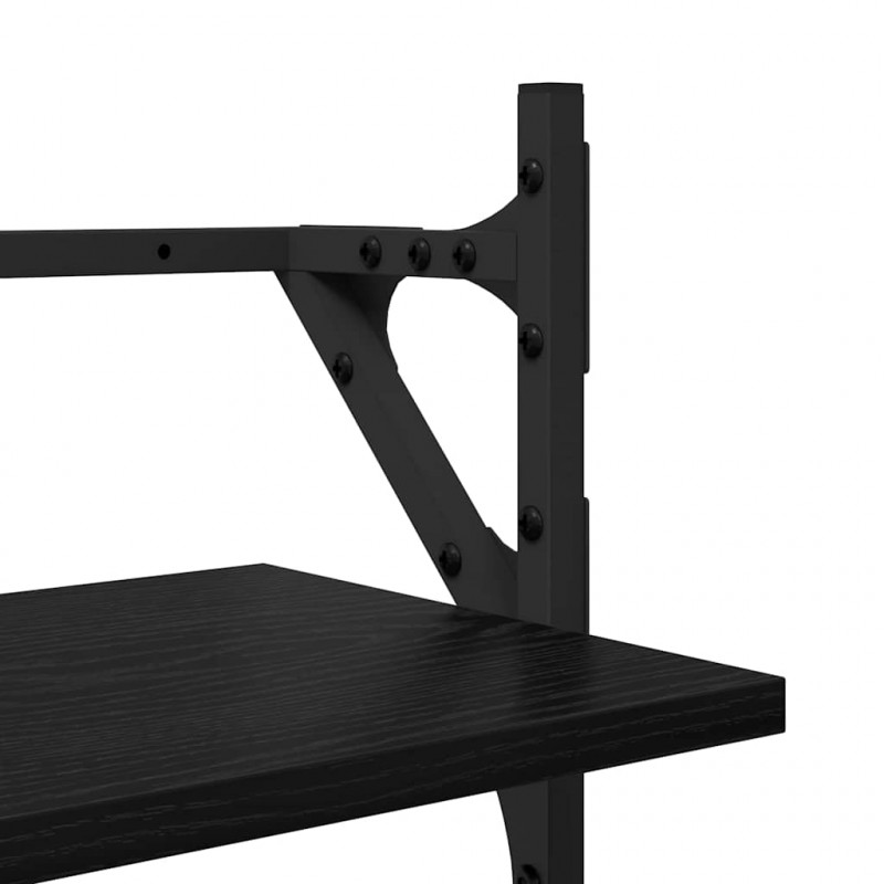 Zestaw półek ściennych 6 pcs Czarny Dąb 100 x 25 x 30 cm