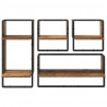Zestaw półek ściennych 4 pcs Stare drewno 65 x 25 x 30 cm