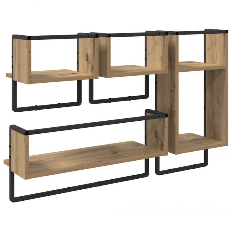 Zestaw półek ściennych 4 pcs Dąb rzemieślniczy 65 x 25 x 30 cm