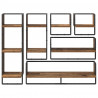 Zestaw półek ściennych 6 pcs Stare drewno 100 x 25 x 30 cm