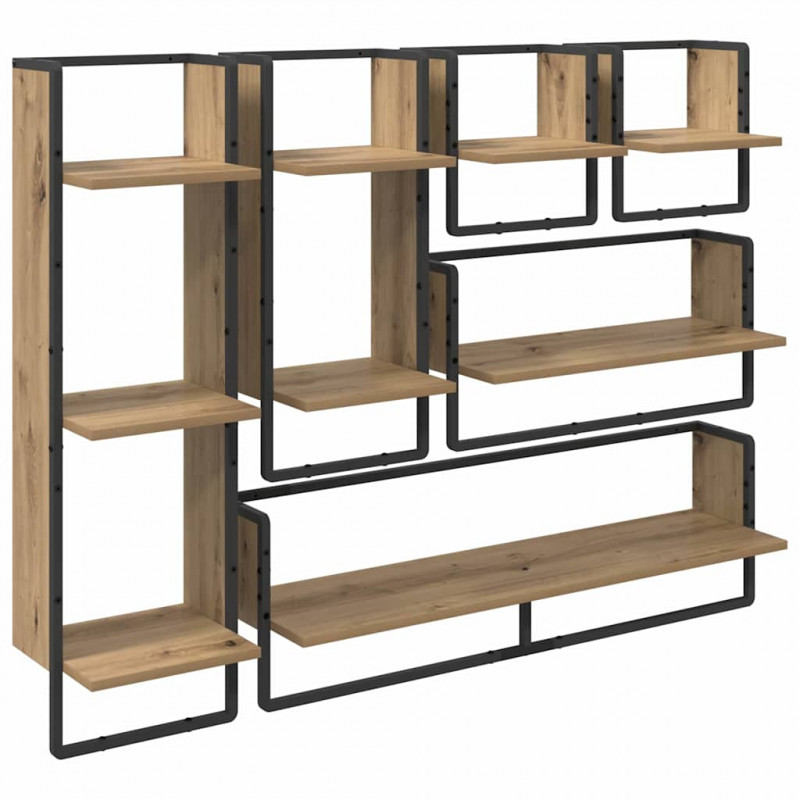Zestaw półek ściennych 6 pcs Dąb rzemieślniczy 100 x 25 x 30 cm