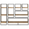 Zestaw półek ściennych 6 pcs Dąb rzemieślniczy 100 x 25 x 30 cm