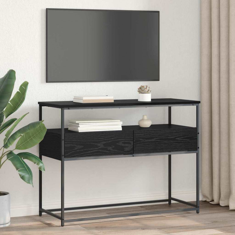 Konsola Czarny Dąb 100 x 40 x 75 cm Materiał drewnopochodny