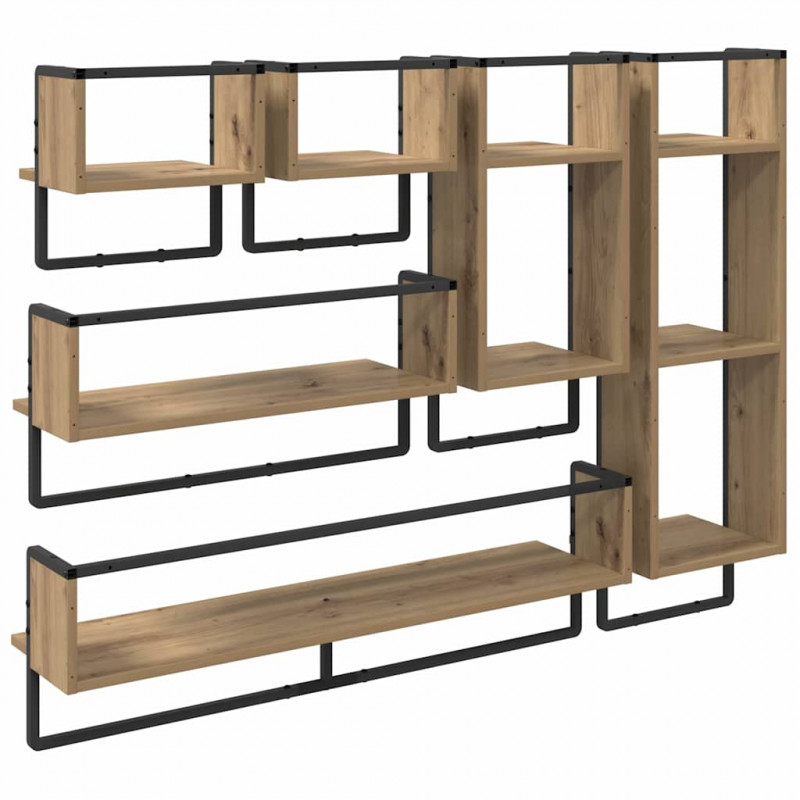 Zestaw półek ściennych 6 pcs Dąb rzemieślniczy 100 x 25 x 30 cm