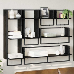 Zestaw półek ściennych 6 pcs Czarny Dąb 100 x 25 x 30 cm