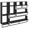 Zestaw półek ściennych 6 pcs Czarny Dąb 100 x 25 x 30 cm
