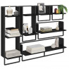 Zestaw półek ściennych 6 pcs Czarny Dąb 100 x 25 x 30 cm