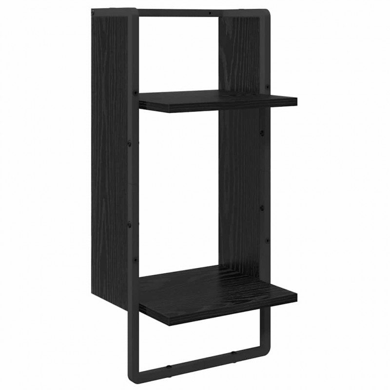 Zestaw półek ściennych 6 pcs Czarny Dąb 100 x 25 x 30 cm