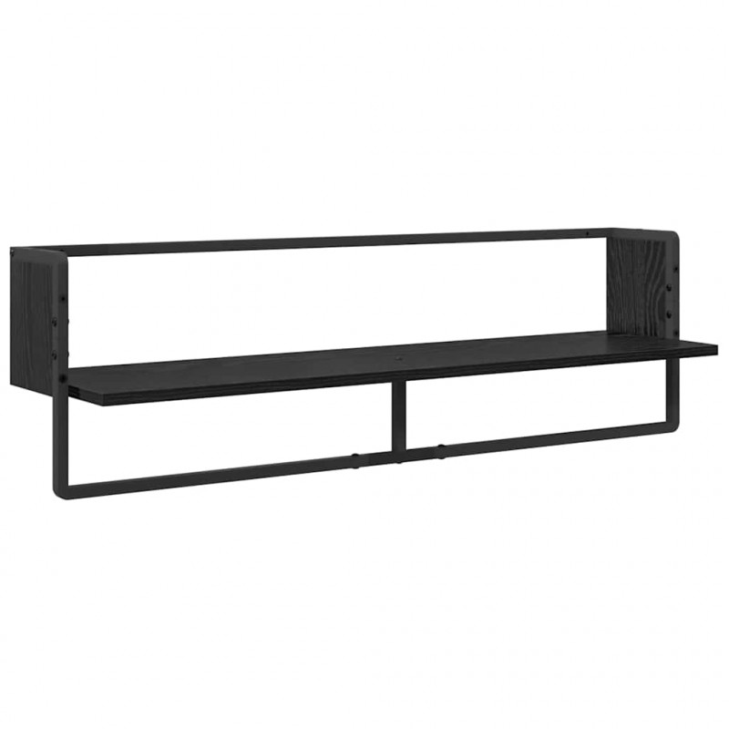 Zestaw półek ściennych 6 pcs Czarny Dąb 100 x 25 x 30 cm
