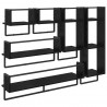 Zestaw półek ściennych 6 pcs Czarny Dąb 100 x 25 x 30 cm
