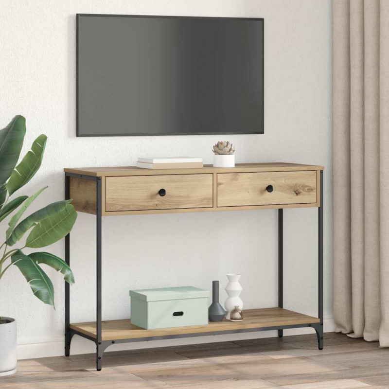 Konsola z szufladą Dąb rzemieślniczy 100 x 34,5 x 75 cm