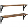 Półki ścienne z półką 2 pcs Stare drewno 60 x 15 x 15,5 cm