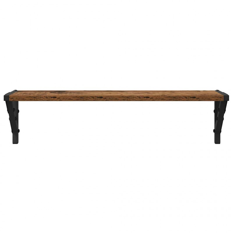 Półki ścienne z półką 2 pcs Stare drewno 60 x 15 x 15,5 cm