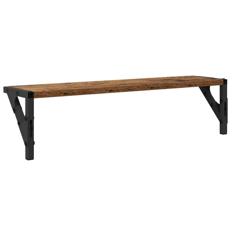 Półki ścienne z półką 2 pcs Stare drewno 60 x 15 x 15,5 cm