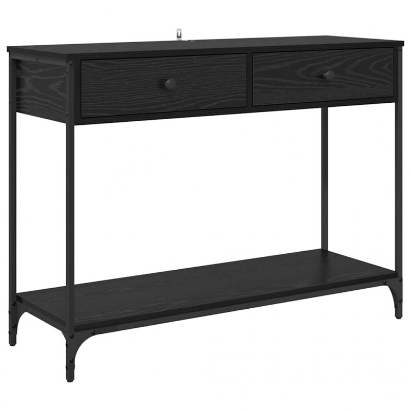 Konsola Czarny Dąb 100 x 34,5 x 75 cm Materiał drewnopochodny