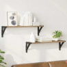 Półki ścienne z półką 2 pcs Dąb rzemieślniczy 60 x 15 x 15,5 cm