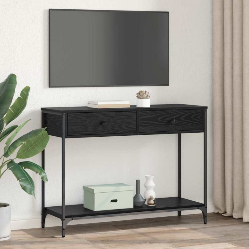 Konsola Czarny Dąb 100 x 34,5 x 75 cm Materiał drewnopochodny
