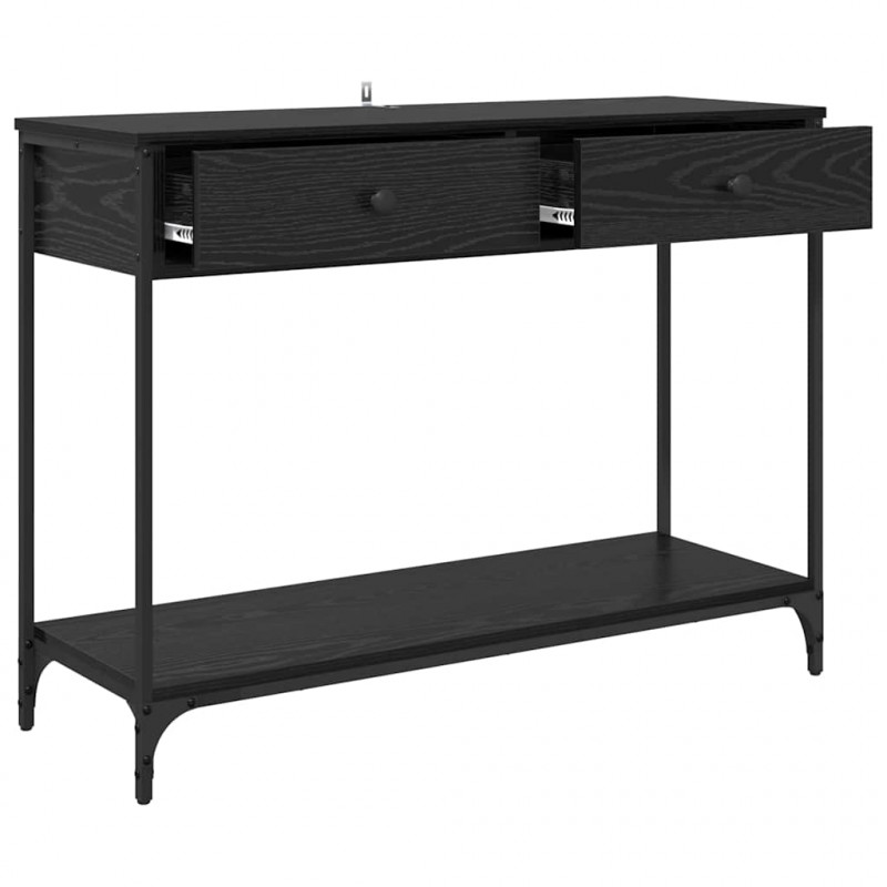 Konsola Czarny Dąb 100 x 34,5 x 75 cm Materiał drewnopochodny
