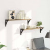 Półki ścienne z półką 2 pcs Dąb rzemieślniczy 60 x 15 x 15,5 cm