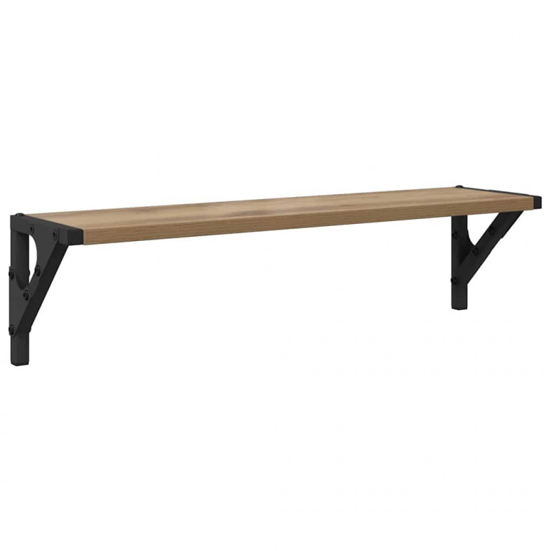 Półki ścienne z półką 2 pcs Dąb rzemieślniczy 60 x 15 x 15,5 cm