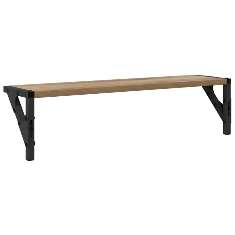 Półki ścienne z półką 2 pcs Dąb rzemieślniczy 60 x 15 x 15,5 cm