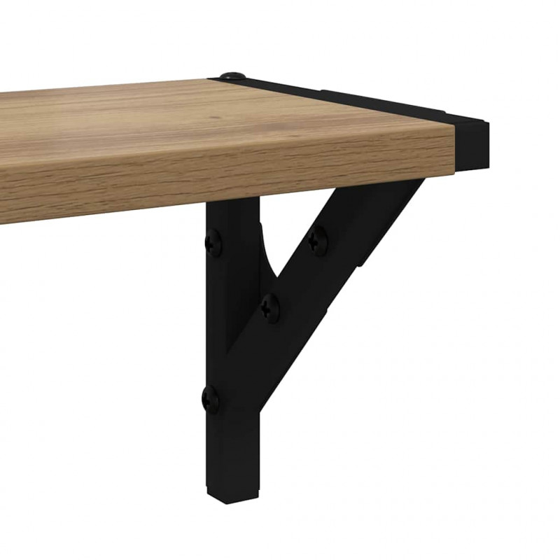 Półki ścienne z półką 2 pcs Dąb rzemieślniczy 60 x 15 x 15,5 cm
