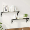 Półki ścienne z półką 2 pcs Czarny Dąb 60 x 15 x 15,5 cm