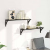 Półki ścienne z półką 2 pcs Czarny Dąb 60 x 15 x 15,5 cm