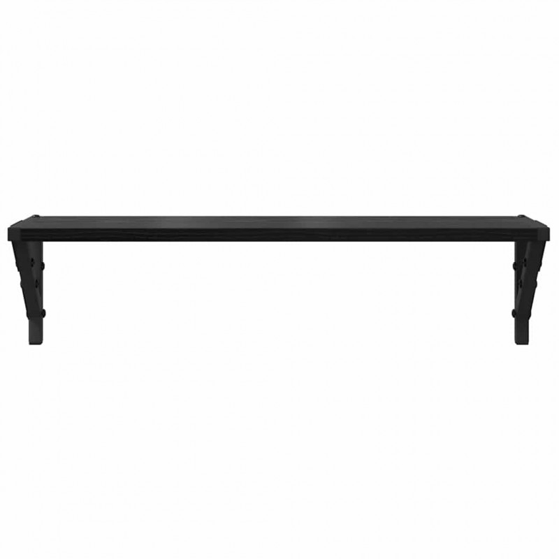 Półki ścienne z półką 2 pcs Czarny Dąb 60 x 15 x 15,5 cm